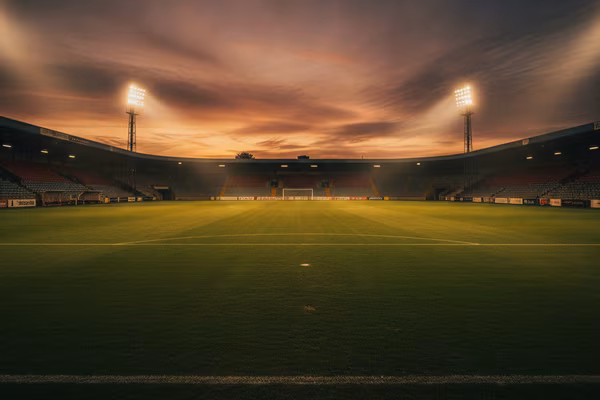 Classic floodlit stadium